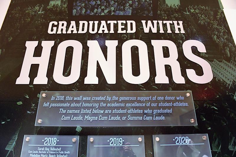 Center for Sport at Tulane - Student Athlete Graduated with Honors wall